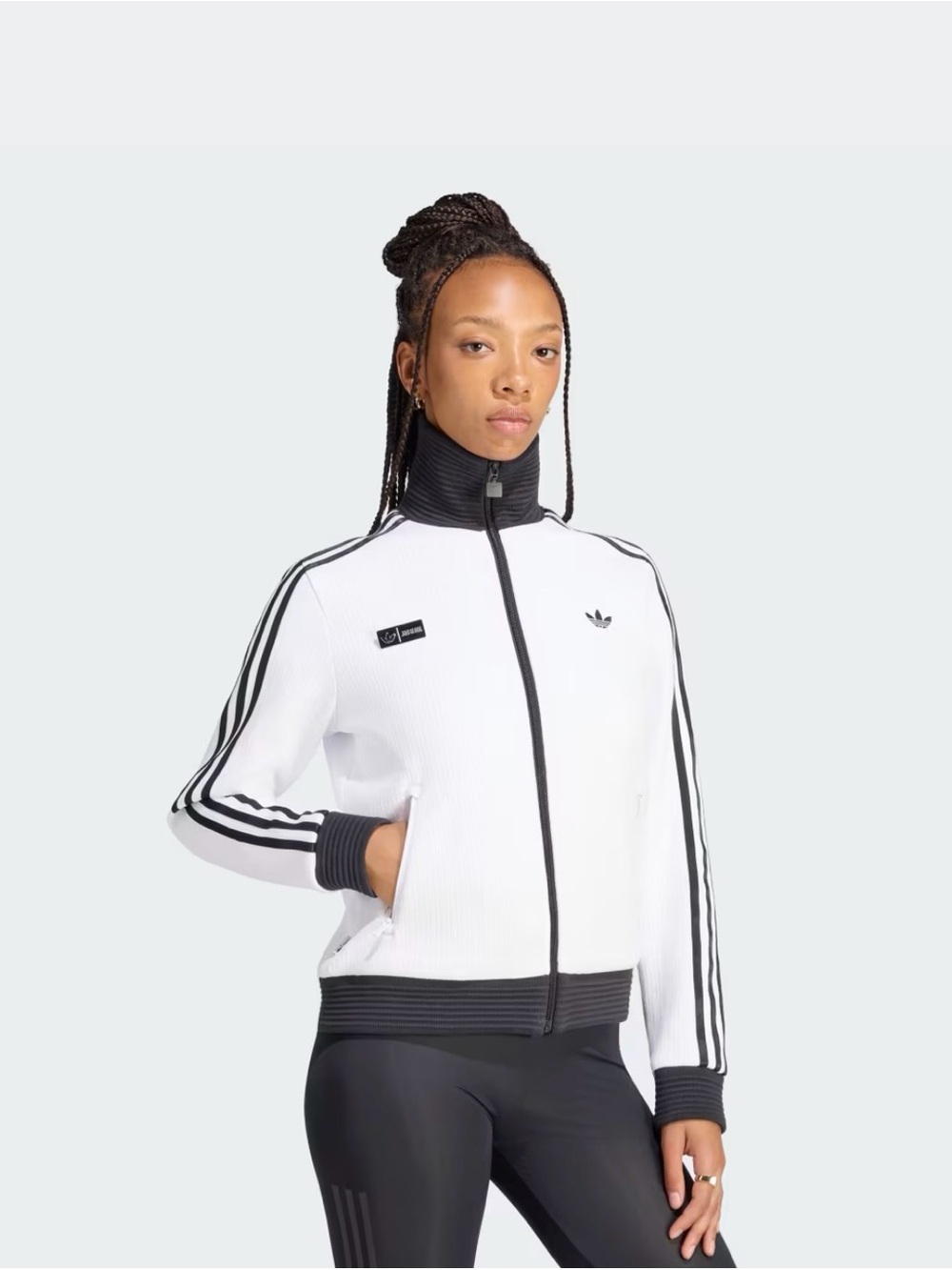 Adidas x Jennie white zip up jacket sz S